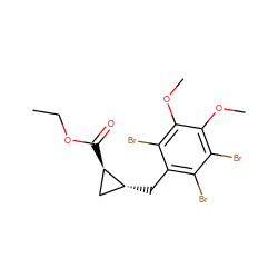 CCOC(=O)[C@@H]1C[C@H]1Cc1c(Br)c(Br)c(OC)c(OC)c1Br ZINC001772648321