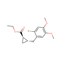 CCOC(=O)[C@@H]1C[C@H]1Cc1cc(OC)c(OC)cc1Br ZINC001772576499