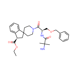 CCOC(=O)[C@@H]1CC2(CCN(C(=O)[C@@H](COCc3ccccc3)NC(=O)C(C)(C)N)CC2)c2ccccc21 ZINC000026395981