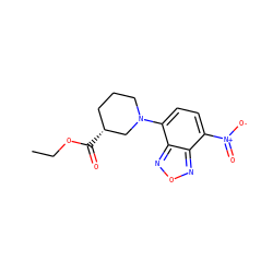 CCOC(=O)[C@@H]1CCCN(c2ccc([N+](=O)[O-])c3nonc23)C1 ZINC000004698460