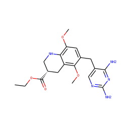 CCOC(=O)[C@@H]1CNc2c(OC)cc(Cc3cnc(N)nc3N)c(OC)c2C1 ZINC000029559564