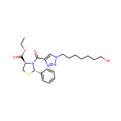 CCOC(=O)[C@@H]1CS[C@@H](c2ccccc2)N1C(=O)c1cn(CCCCCCCO)nn1 ZINC000029044340