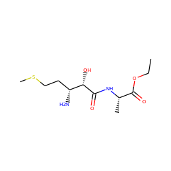 CCOC(=O)[C@H](C)NC(=O)[C@@H](O)[C@H](N)CCSC ZINC000014964980