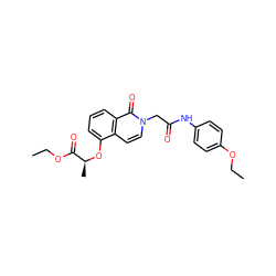 CCOC(=O)[C@H](C)Oc1cccc2c(=O)n(CC(=O)Nc3ccc(OCC)cc3)ccc12 ZINC000002712323