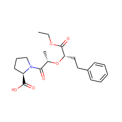 CCOC(=O)[C@H](CCc1ccccc1)O[C@@H](C)C(=O)N1CCC[C@@H]1C(=O)O ZINC000028757327