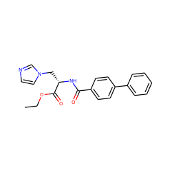 CCOC(=O)[C@H](Cn1ccnc1)NC(=O)c1ccc(-c2ccccc2)cc1 ZINC000473084589