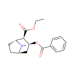 CCOC(=O)[C@H]1[C@@H](OC(=O)c2ccccc2)C[C@H]2CC[C@H]1N2C ZINC000410428642