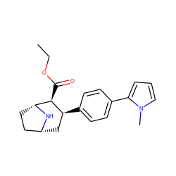 CCOC(=O)[C@H]1[C@@H](c2ccc(-c3cccn3C)cc2)C[C@@H]2CC[C@H]1N2 ZINC000027551143