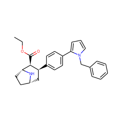 CCOC(=O)[C@H]1[C@@H](c2ccc(-c3cccn3Cc3ccccc3)cc2)C[C@@H]2CC[C@H]1N2 ZINC000027550609