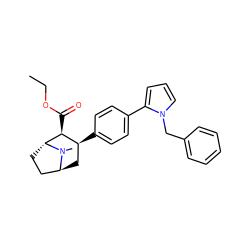 CCOC(=O)[C@H]1[C@@H](c2ccc(-c3cccn3Cc3ccccc3)cc2)C[C@H]2CC[C@H]1N2C ZINC000100875770