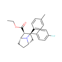 CCOC(=O)[C@H]1[C@@H](c2ccc(C)cc2)C[C@@H]2CC[C@H]1N2Cc1ccc(F)cc1 ZINC000082151290