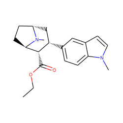 CCOC(=O)[C@H]1[C@@H](c2ccc3c(ccn3C)c2)C[C@H]2CC[C@H]1N2C ZINC000100875681