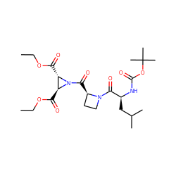 CCOC(=O)[C@H]1[C@H](C(=O)OCC)N1C(=O)[C@@H]1CCN1C(=O)[C@H](CC(C)C)NC(=O)OC(C)(C)C ZINC000036178747