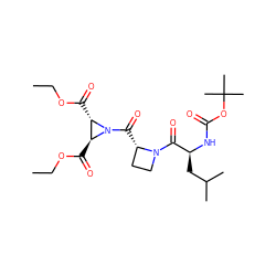 CCOC(=O)[C@H]1[C@H](C(=O)OCC)N1C(=O)[C@H]1CCN1C(=O)[C@H](CC(C)C)NC(=O)OC(C)(C)C ZINC000036178691