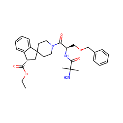 CCOC(=O)[C@H]1CC2(CCN(C(=O)[C@@H](COCc3ccccc3)NC(=O)C(C)(C)N)CC2)c2ccccc21 ZINC000026401942