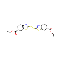 CCOC(=O)[C@H]1CCc2nc(SSc3nc4c(s3)C[C@@H](C(=O)OCC)CC4)sc2C1 ZINC001772646341