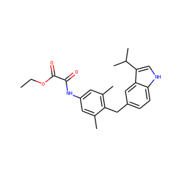 CCOC(=O)C(=O)Nc1cc(C)c(Cc2ccc3[nH]cc(C(C)C)c3c2)c(C)c1 ZINC000028337521