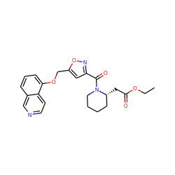 CCOC(=O)C[C@@H]1CCCCN1C(=O)c1cc(COc2cccc3cnccc23)on1 ZINC000012196391