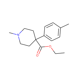 CCOC(=O)C1(c2ccc(C)cc2)CCN(C)CC1 ZINC000013610055