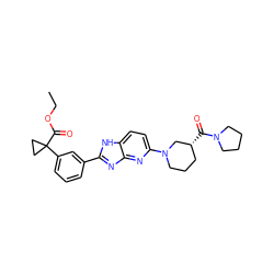 CCOC(=O)C1(c2cccc(-c3nc4nc(N5CCC[C@@H](C(=O)N6CCCC6)C5)ccc4[nH]3)c2)CC1 ZINC000221403032