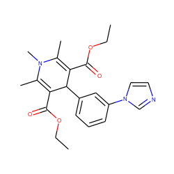 CCOC(=O)C1=C(C)N(C)C(C)=C(C(=O)OCC)C1c1cccc(-n2ccnc2)c1 ZINC000000598549