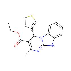 CCOC(=O)C1=C(C)N=C2Nc3ccccc3N2[C@H]1c1ccsc1 ZINC000653737466