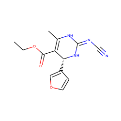 CCOC(=O)C1=C(C)NC(=NC#N)N[C@@H]1c1ccoc1 ZINC001772606757