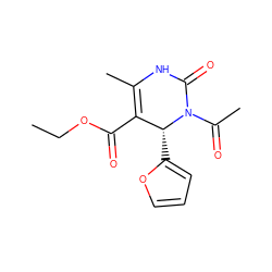 CCOC(=O)C1=C(C)NC(=O)N(C(C)=O)[C@@H]1c1ccco1 ZINC000103243130