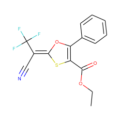 CCOC(=O)C1=C(c2ccccc2)O/C(=C(/C#N)C(F)(F)F)S1 ZINC000000521954