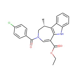 CCOC(=O)C1=CN(C(=O)c2ccc(Cl)cc2)C[C@H](C)c2c1[nH]c1ccccc21 ZINC000038727815