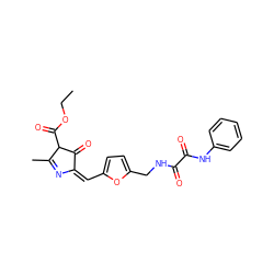 CCOC(=O)C1C(=O)/C(=C\c2ccc(CNC(=O)C(=O)Nc3ccccc3)o2)N=C1C ZINC000008994051