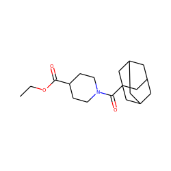 CCOC(=O)C1CCN(C(=O)C23CC4CC(CC(C4)C2)C3)CC1 ZINC000004390508