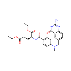 CCOC(=O)CC[C@H](NC(=O)c1ccc(N(C)Cc2ccc3nc(N)[nH]c(=O)c3c2)cc1)C(=O)OCC ZINC000017106160