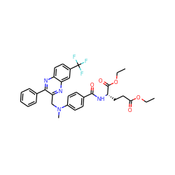 CCOC(=O)CC[C@H](NC(=O)c1ccc(N(C)Cc2nc3cc(C(F)(F)F)ccc3nc2-c2ccccc2)cc1)C(=O)OCC ZINC000103266384