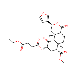 CCOC(=O)CCC(=O)O[C@H]1C[C@@H](C(=O)OC)[C@]2(C)CC[C@H]3C(=O)O[C@H](c4ccoc4)C[C@]3(C)[C@H]2C1=O ZINC000096906581