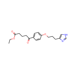 CCOC(=O)CCCC(=O)c1ccc(OCCCc2c[nH]cn2)cc1 ZINC000013814572