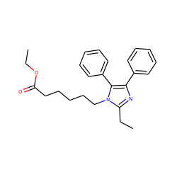 CCOC(=O)CCCCCn1c(CC)nc(-c2ccccc2)c1-c1ccccc1 ZINC000028821613