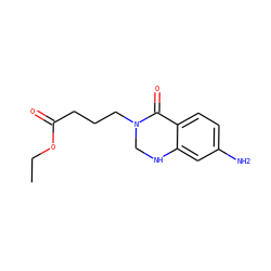 CCOC(=O)CCCN1CNc2cc(N)ccc2C1=O ZINC000013800980