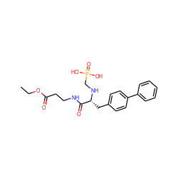 CCOC(=O)CCNC(=O)[C@@H](Cc1ccc(-c2ccccc2)cc1)NCP(=O)(O)O ZINC000013734529