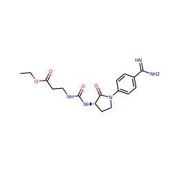 CCOC(=O)CCNC(=O)N[C@H]1CCN(c2ccc(C(=N)N)cc2)C1=O ZINC000003951736