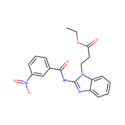 CCOC(=O)CCn1c(NC(=O)c2cccc([N+](=O)[O-])c2)nc2ccccc21 ZINC000036184957