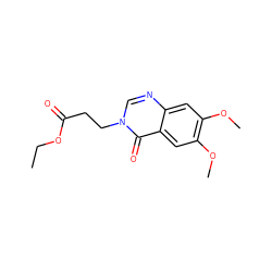 CCOC(=O)CCn1cnc2cc(OC)c(OC)cc2c1=O ZINC000013800956