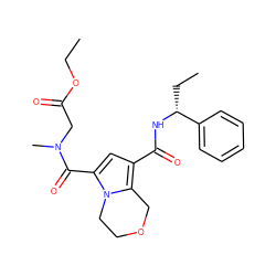 CCOC(=O)CN(C)C(=O)c1cc(C(=O)N[C@H](CC)c2ccccc2)c2n1CCOC2 ZINC000143913641