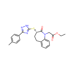 CCOC(=O)CN1C(=O)[C@@H](Sc2nc(-c3ccc(C)cc3)n[nH]2)CCc2ccccc21 ZINC000008681101