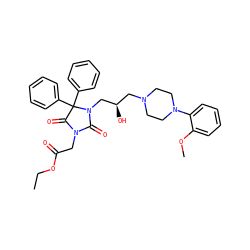 CCOC(=O)CN1C(=O)N(C[C@H](O)CN2CCN(c3ccccc3OC)CC2)C(c2ccccc2)(c2ccccc2)C1=O ZINC000044306635