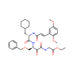 CCOC(=O)CNC(=O)C(=O)[C@@H](COCc1ccccc1)NC(=O)[C@H](CC1CCCCC1)NC(=O)/C=C/c1cc(OC)ccc1OC ZINC000049777143