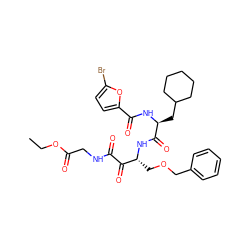 CCOC(=O)CNC(=O)C(=O)[C@@H](COCc1ccccc1)NC(=O)[C@H](CC1CCCCC1)NC(=O)c1ccc(Br)o1 ZINC000049777300