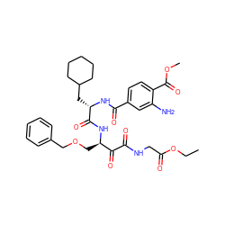 CCOC(=O)CNC(=O)C(=O)[C@@H](COCc1ccccc1)NC(=O)[C@H](CC1CCCCC1)NC(=O)c1ccc(C(=O)OC)c(N)c1 ZINC000049777316