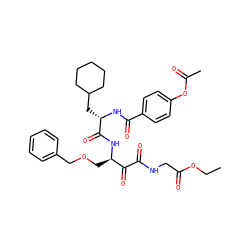 CCOC(=O)CNC(=O)C(=O)[C@@H](COCc1ccccc1)NC(=O)[C@H](CC1CCCCC1)NC(=O)c1ccc(OC(C)=O)cc1 ZINC000049777205