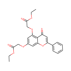 CCOC(=O)COc1cc(OCC(=O)OCC)c2c(=O)cc(-c3ccccc3)oc2c1 ZINC000000644123